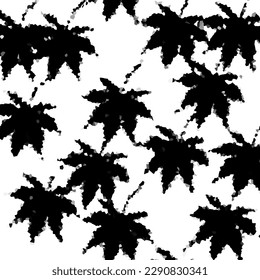 Background decoration of fallen maple leaves on a white background