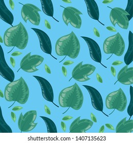 background decoration foliage nature tropical leaves vector illustration