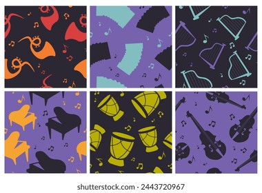 Background decoration with musical instruments