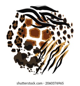 Background with decorative animal print. African savannah fauna stylized ornament, fur texture.