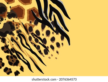 Background with decorative animal print. African savannah fauna stylized ornament, fur texture.