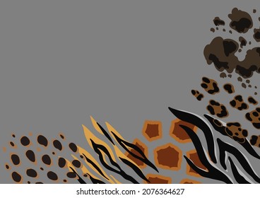 Background with decorative animal print. African savannah fauna stylized ornament, fur texture.