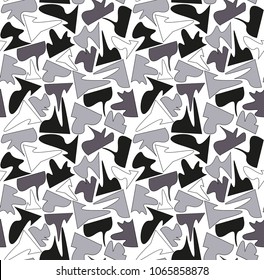 Background with decorative black and white geometric and abstract elements. Vector illustration