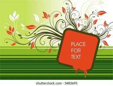 Background with decorative branches and leaves
