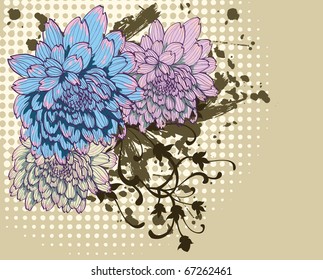 background with decorative chrysanthemums