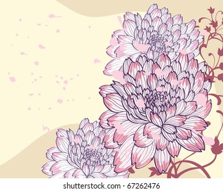 background with decorative chrysanthemums