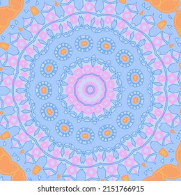  Background with decorative circular pattern in blue colors.