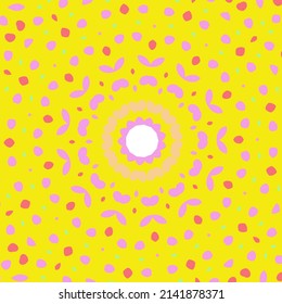 Background with decorative circular pattern in yellow colors.