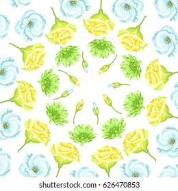 Background with decorative delicate flowers. Image for wedding invitations, romantic cards, posters.