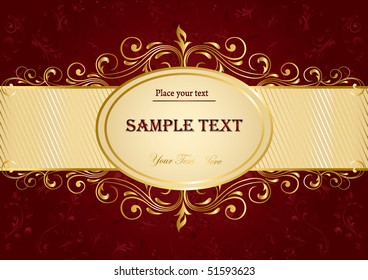 Background with decorative golden template, illustration