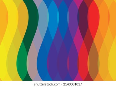 Fondo de curvas decorativas multicolores en bares.