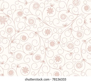 background with decorative pattern and flowers