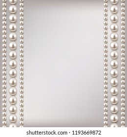 Background with decorative pearl beads strings, vector illustration