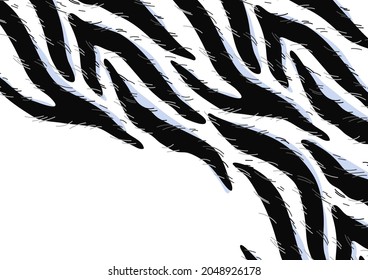 Background with decorative zebra print. Animal stylized ornament, fur texture.
