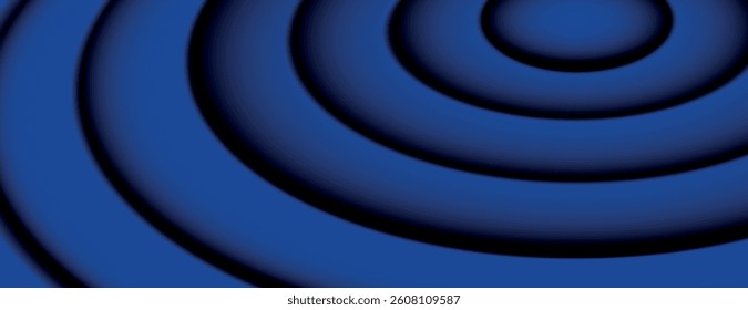 The background is a deep blue background with a ripple effect, featuring a smooth texture and layered blue concentric circles. Circular pattern background. Blue background vector.
