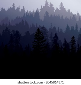 Fondo con bosque de niebla profunda