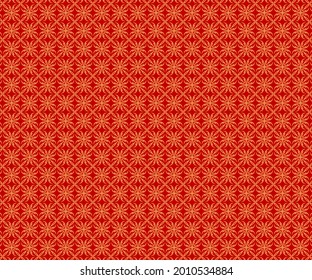 Background with deep red color seamless pattern in simple batik style. Vector retro illustration. Ideal for printing on fabric or paper for wallpaper, textiles, wrapping.
