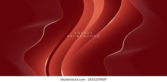 The background is in a deep red tone, with curved and overlapping lines in a dimpled shape. The black and deep red are perfectly combined, giving a sense of depth and dimension.