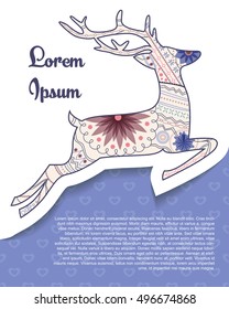 Background with deer on paper and place for text