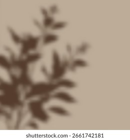 Fondo con un diseño de superposición de sombra de planta desenfocada
