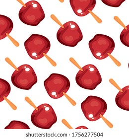 fondo del diseño de deliciosas manzanas de caramelo vectorial