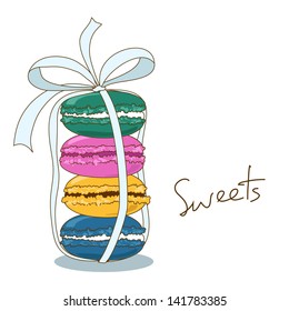 Background of delicious French macaroons