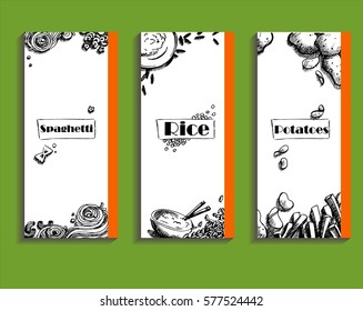 Background for a delicious side dish, pasta, potatoes, rice