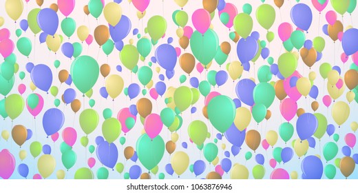 Background of densely flying balloons