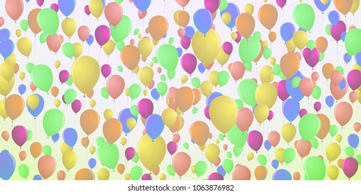 Background of densely flying balloons