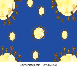 the background depicts an illustration of the corona virus
