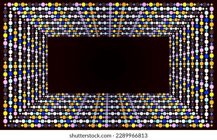 Background with depth of circles and diamonds.