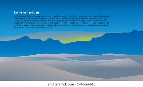 the background of a desert mountain landscape with a gray silhouette