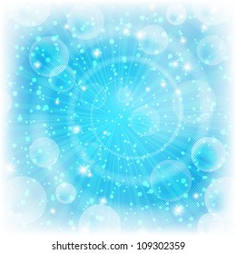 Background design, abstract bright blue magic backdrop. Vector eps10, contains transparencies.