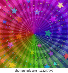 Background design, abstract bright rainbow magic backdrop. Vector eps10, contains transparencies