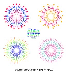 Background design with abstract fireworks and salute. art