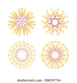 Background design with abstract fireworks and salute. art