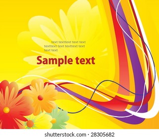 	 El fondo del diseño con líneas abstractas y patrones florales