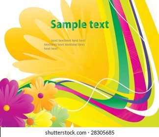 	 El fondo del diseño con líneas abstractas y patrones florales