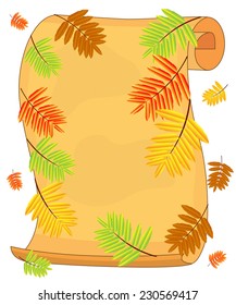 background for a design with the autumn leaves of wild ash,vector illustration