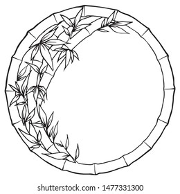Background design with bamboo frame.Place for text.Isolate background illustration vector
