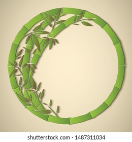 Background design with bamboo frame.Place for text.Isolate background illustration vector