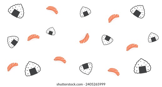 Background design for banner with japanese food dish concept. Japanese food ornaments. cute aesthetic background design japanese food menu