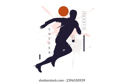 Background design for banners and brochures with a sports celebration concept featuring silhouettes of people running and exercising. national sports day. Running athlete