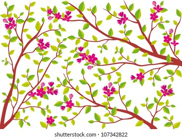 background for the design of a beautiful flowering tree