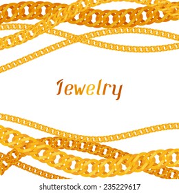 Background design with beautiful jewelry gold chains.