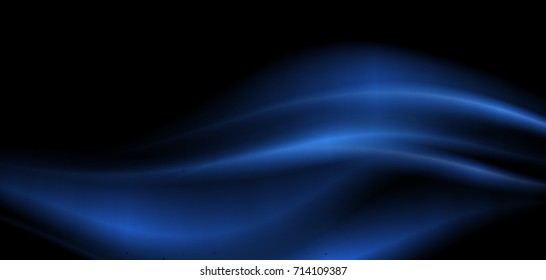 Diseño de fondo con ondas azules en la ilustración de fondo negro