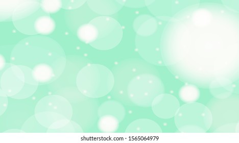 Background design with bright bubbles on green wall illustration