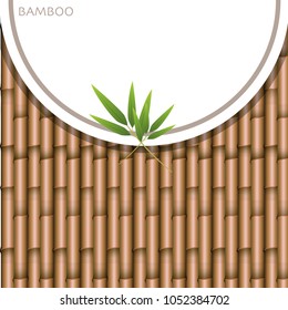 Background design with brown bamboo sticks illustration