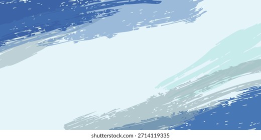 Hintergrunddesign, Pinselstrich-Banner-Design, flaches Banner-Design, blauer Pinselhintergrund, Vektor