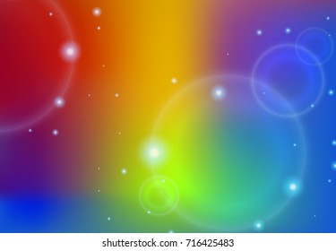 Diseño de fondo con burbujas en la ilustración de fondo del arco iris